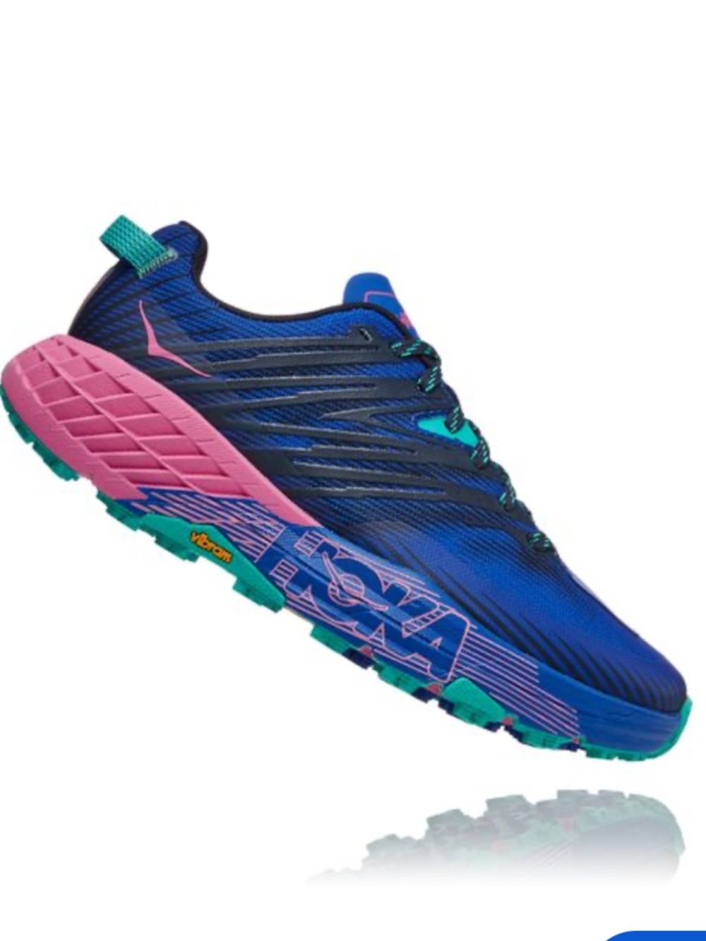 Hoka Women's Speedgoat 4 Trail Shoes - Blue, Pink, Teal